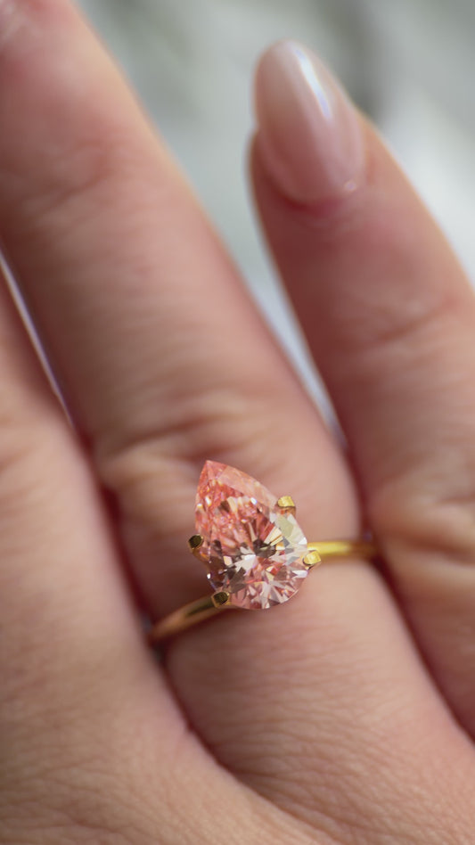 3.10Ct Pear Vivid Pink VS1  | Lab Grown Diamond